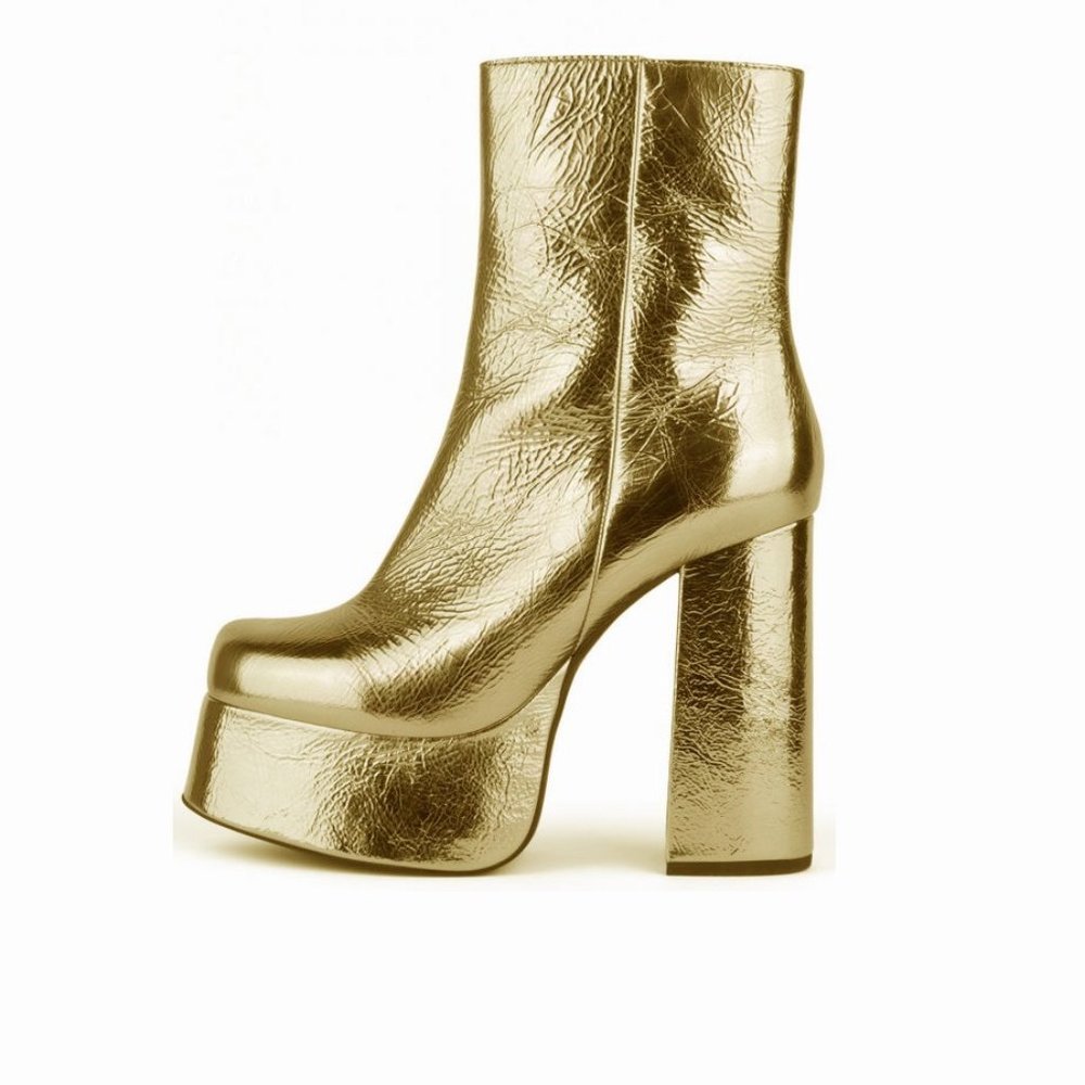 Jeffery Campbell Gold Widow Platform Boots